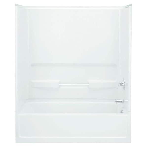 STERLING Advantage 31.25 in. x 56.25 in. 2-Piece Direct-to-Stud Bath/Shower Wall Set in White