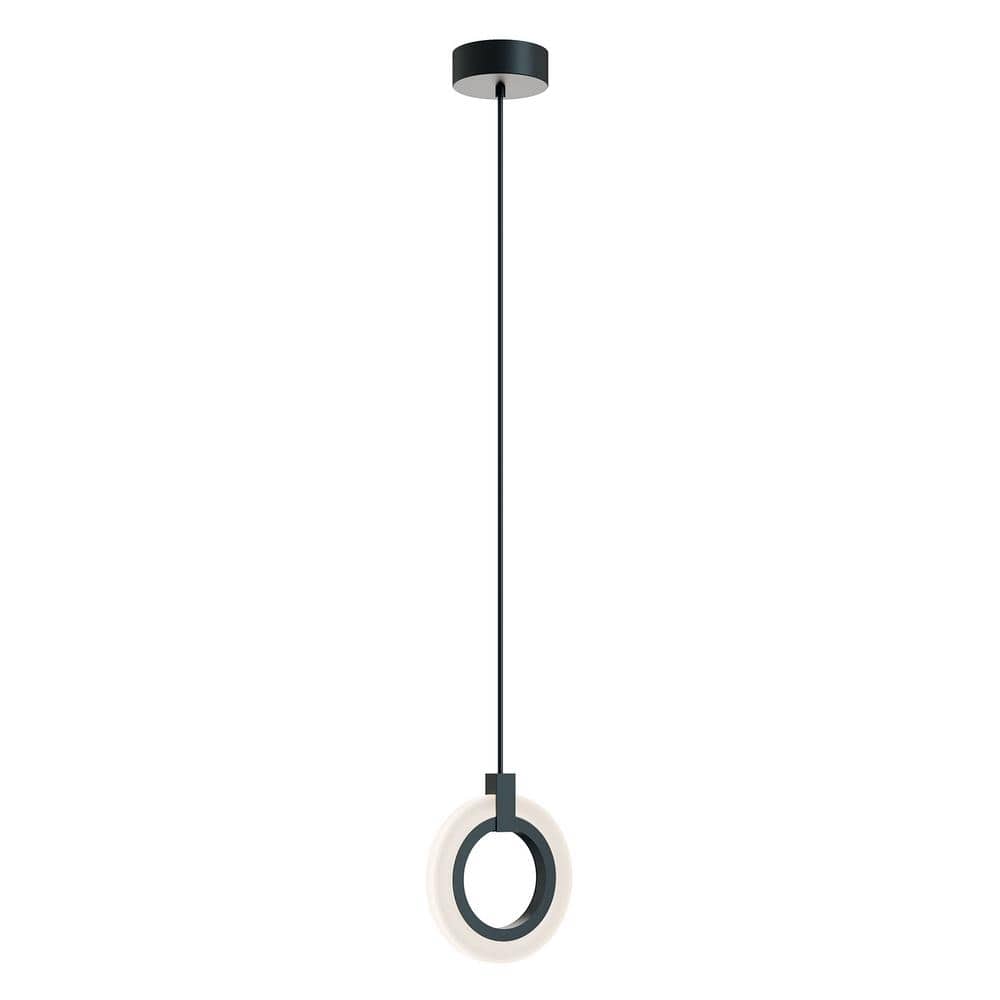 Halo 18-Watt 1 Light Black Statement Integrated LED Pendant Light with Acrylic Shade price history on PriceWatchPro