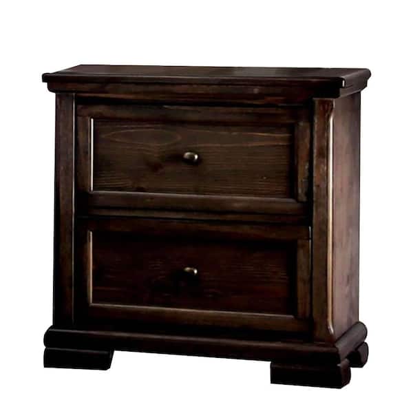 Amadora Walnut Night Stand with USB Outlet