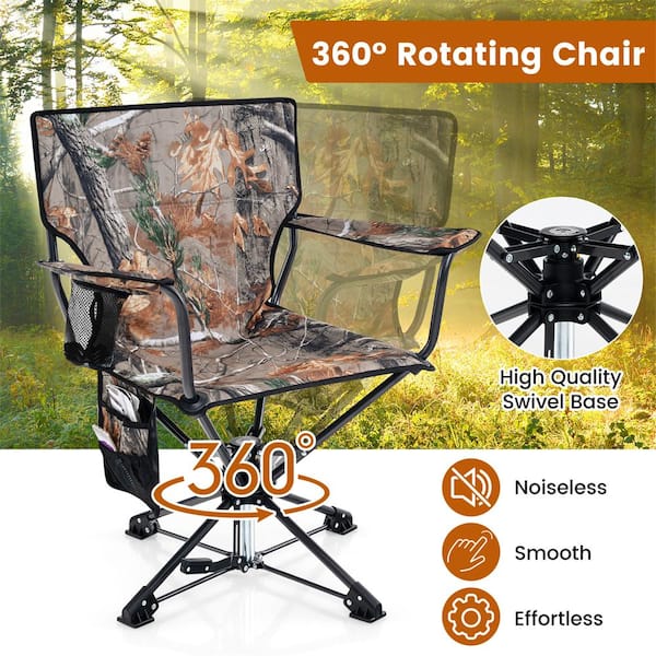 HONEY JOY 360° Swivel Outdoor Hunting Seat Folding Blind Chair