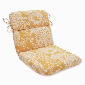 Paisley Yellow/Ivory Addie Rectangular Outdoor Seat Cushion