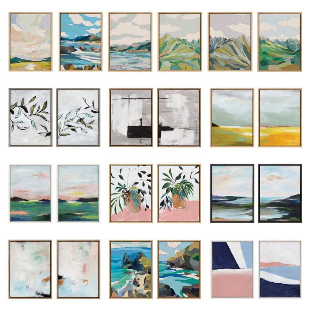 Sylvie Gold Framed Abstract Landscape Canvas Wall Art Set