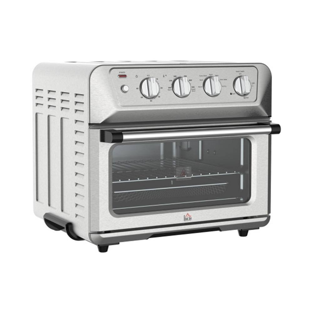 21 Qt. Stainless Steel Silver Multi-Function Convection Air Fryer Oven Countertop with Warm, Broil, Toast and Bake