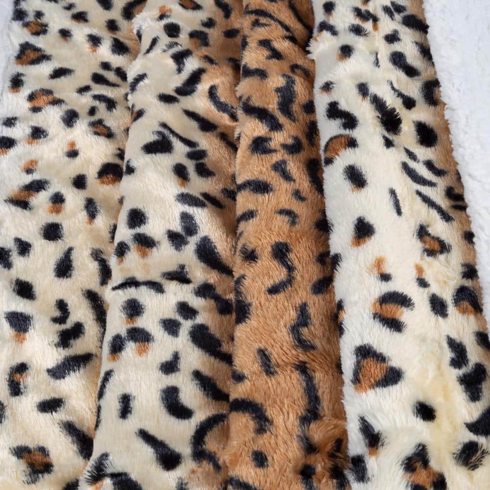 Tiger Print Fleece Sherpa Reversible Throw Blanket 50x60 Inch