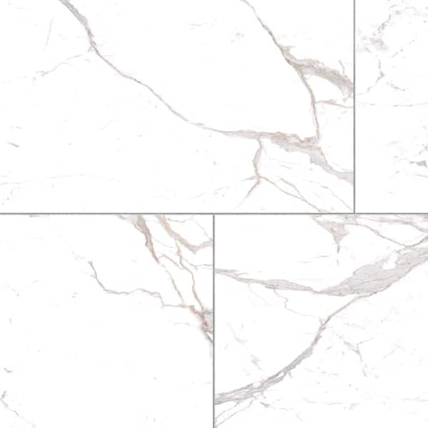 Corso Italia Sample - Impero Prestige White 6 in. x 6 in. Marble Look Porcelain Floor and Wall Tile