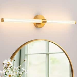30.31 in. 1-Light Gold LED Vanity Light Bar with Modern 360° Bathroom Vanity Light Bar 28-Watt 3600K Warm Light
