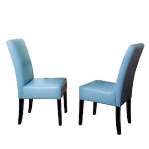 Pertica Teal Blue T-Stitch Dining Chairs (Set of 2)
