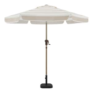 7.5 ft. Steel and Aluminum Market Crank and Tilt Outdoor Patio Umbrella in Tan