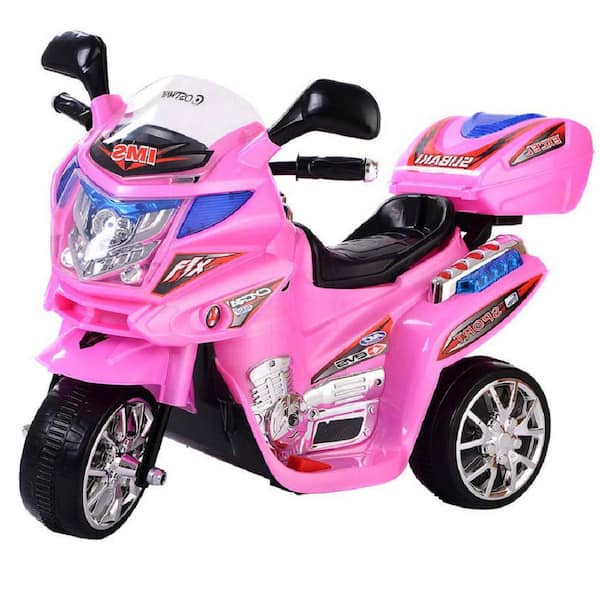 HONEY JOY 6-Volt Electric Toy Motorcycle Kids Ride On Car Battery Powered 3 Wheel Bicycle Pink