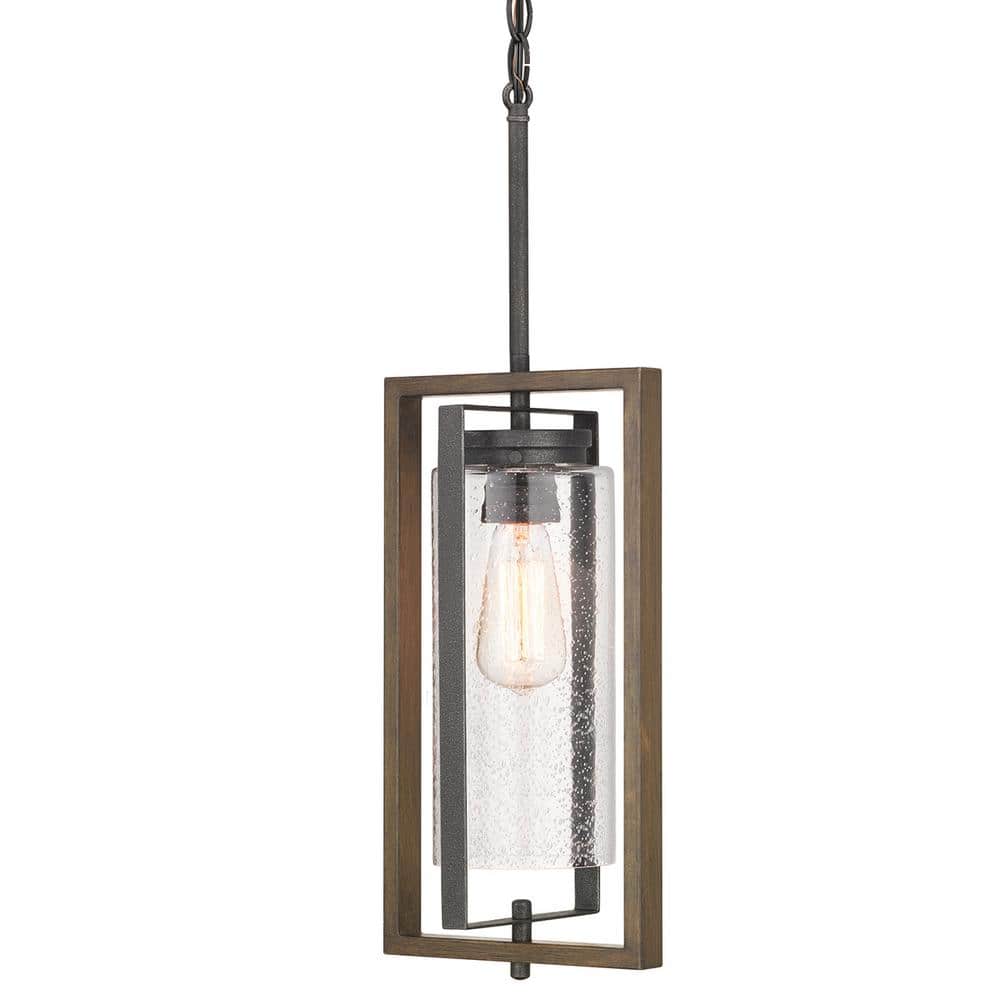 Home Decorators Collection Palermo Grove 8 in. 1-Light Gilded Iron  Farmhouse Hanging Outdoor Lantern with Walnut Wood Accents 7973HDCGIDI -  The Home 