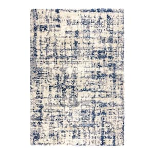 Anjou Myra Blue 9 ft. x 13 ft. Abstract Shag Indoor Area Rug