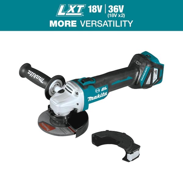 Makita 18V LXT Brushless 4 1 2 in. 5 in. Cordless Cut Off Angle Grinder with Electric Brake Tool Only XAG16Z The Home Depot