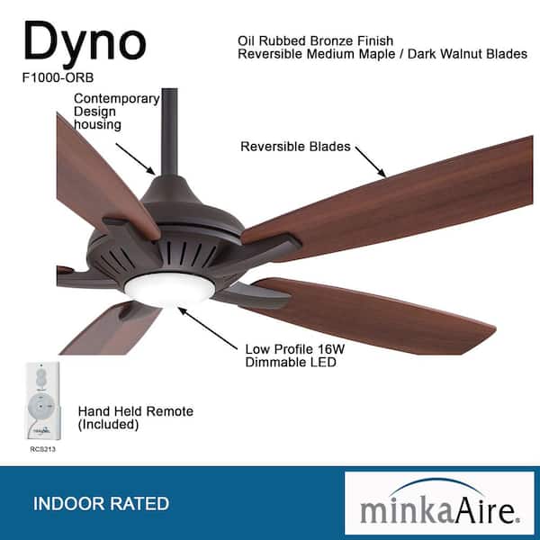 MINKA-AIRE Dyno 52 in. Integrated LED Indoor Oil Rubbed