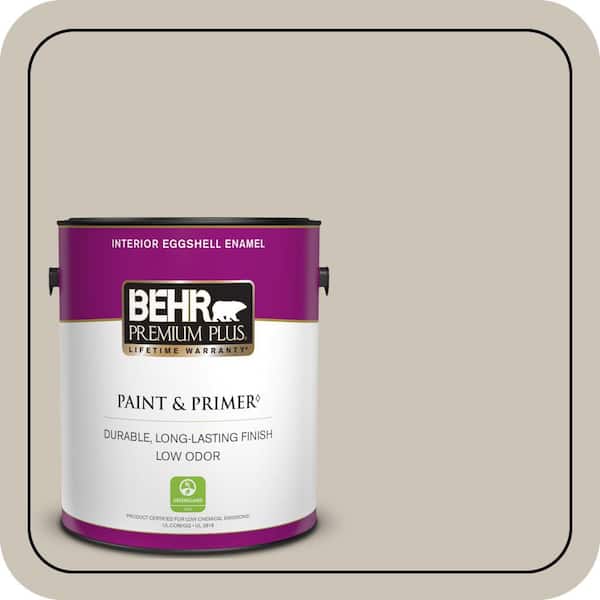 BEHR PREMIUM PLUS 1 gal. Designer Collection #DC-009 Vintage Pewter Eggshell Enamel Low Odor Interior Paint & Primer