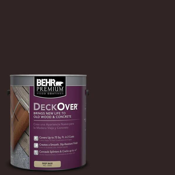 BEHR Premium DeckOver 1 gal. #SC-104 Cordovan Brown Solid Color Exterior Wood and Concrete Coating
