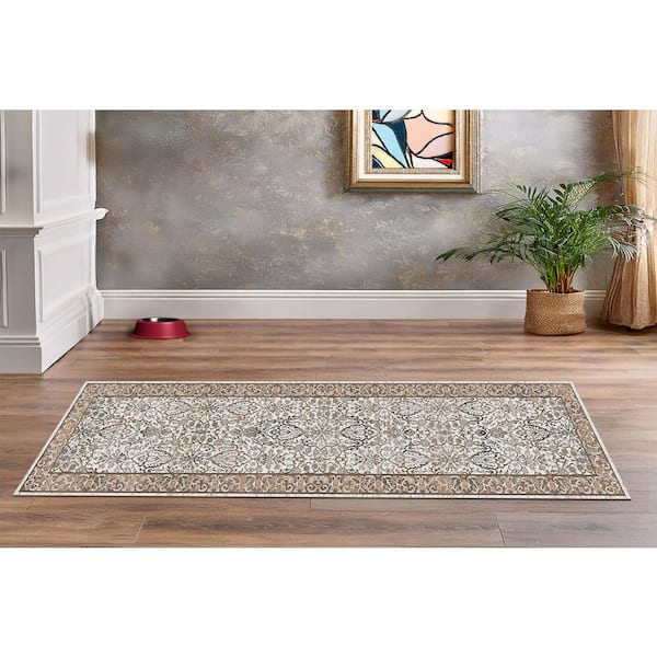 Cullen Brown/Ivory 2 ft. X 7 ft. 5 in. Oriental Indoor Area Rug