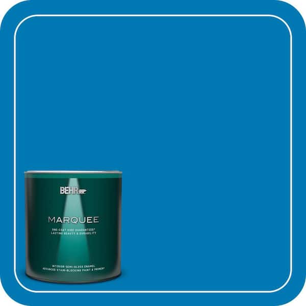 BEHR MARQUEE 1 qt. #P500-6 Deep River One-Coat Hide Semi-Gloss Enamel Interior Paint & Primer