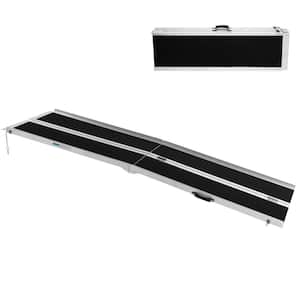 8 ft. Non-Skid Aluminum Folding Ramp Suitable Compatible with Wheelchair Mobile Scooters Steps Home Stairs Doorways