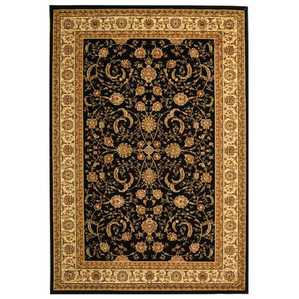 SAFAVIEH Lyndhurst Black/Ivory 5 ft. x 8 ft. Antique Floral Border Area Rug