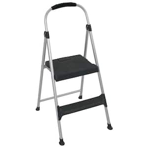 3.18 ft. 2-Step Aluminum Step Stool Ladder with Plastic Steps 225 lb. Load capacity