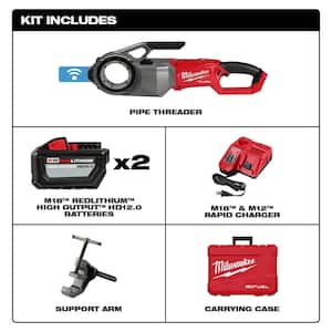 M18 Fuel 1-Key Cordless Brushless Pipe Threader Kit and M18 FUEL Cordless 4-1/2 in. - 6 in. Grinder w/Paddle Switch