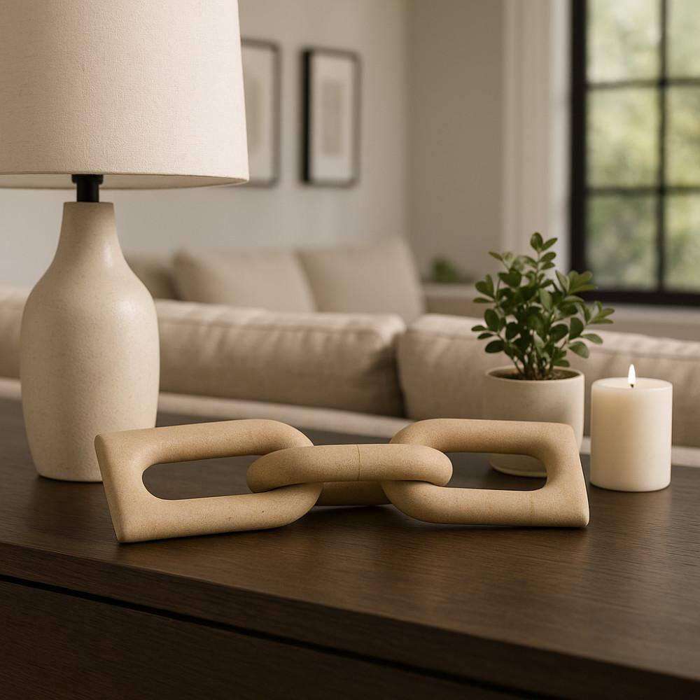 Tan/Ivory 13 in. x 1 in. Sandstone Stone Decorative Carved Chain Sculpture price history on PriceWatchPro