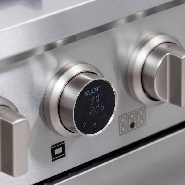 48 in. 6.7 cu. ft. 8-Burners Dual Fuel Range for Propane Gas in Stainless Steel with Horus Digital Dial Thermostat