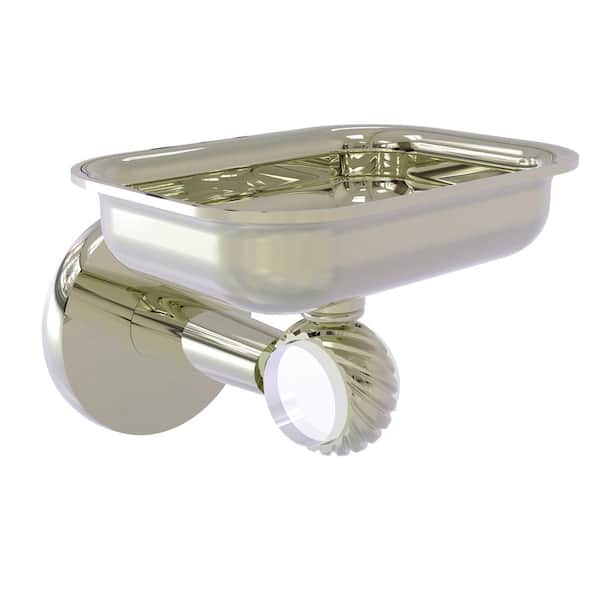 Allied Brass Clearview Collection Wall Mounted Soap Dish Holder with Twisted Accents in Polished Nickel