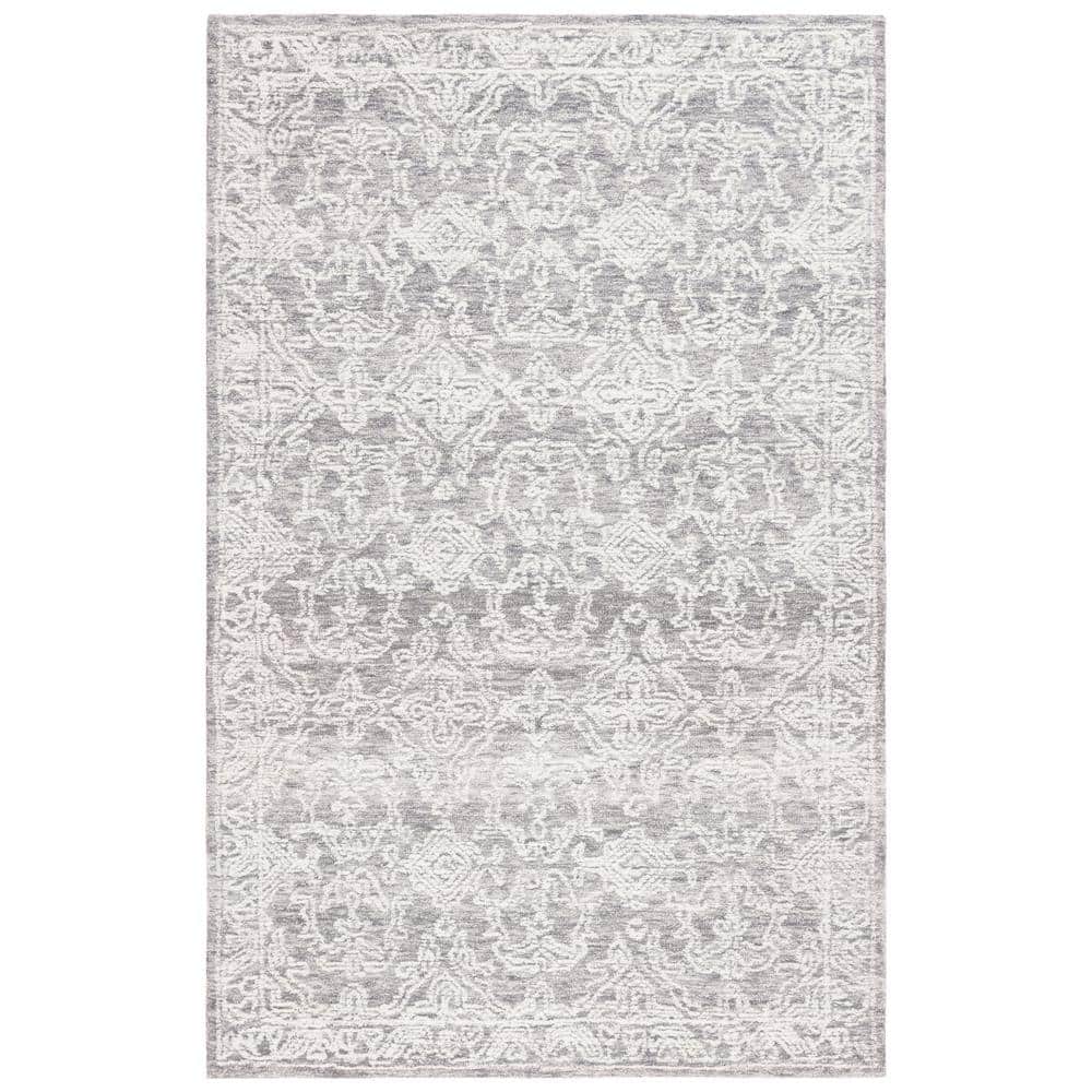 Gray Wool Tufted Handmade 4' x 6' Area Rug