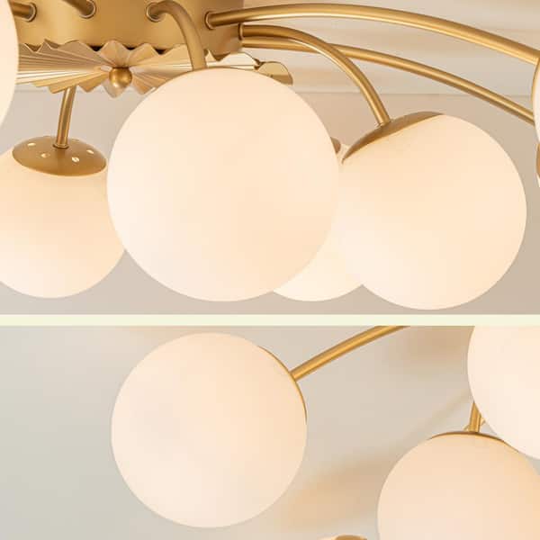 ペルセウスダークゴールド HUOKU Ceder 39.4 in. W 12-Light Brushed Gold Modern Sputnik