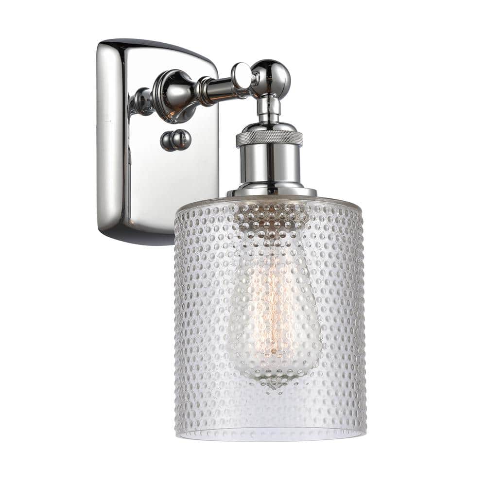 Cobbleskill 5 in. 1-Light Polished Chrome Wall Sconce with Clear Glass Shade price history on PriceWatchPro