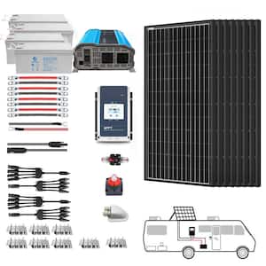 800-Watt Black Monocrystalline OffGrid Solar Power Kit, 8 x 100-Watt Solar Panel with 4 x 200Ah Gel Deep Cycle Batteries