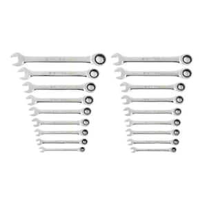 90-Tooth SAE Ratcheting Flex-Head Combination Wrench Set with Tray (8-Piece)
