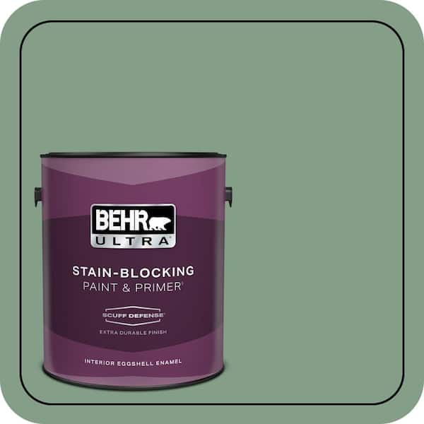 BEHR ULTRA 1 gal. #S410-5 Track Green Extra Durable Eggshell Enamel Interior Paint & Primer
