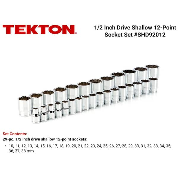 1/2 in. Drive 12-Point Socket Set (29-Piece)