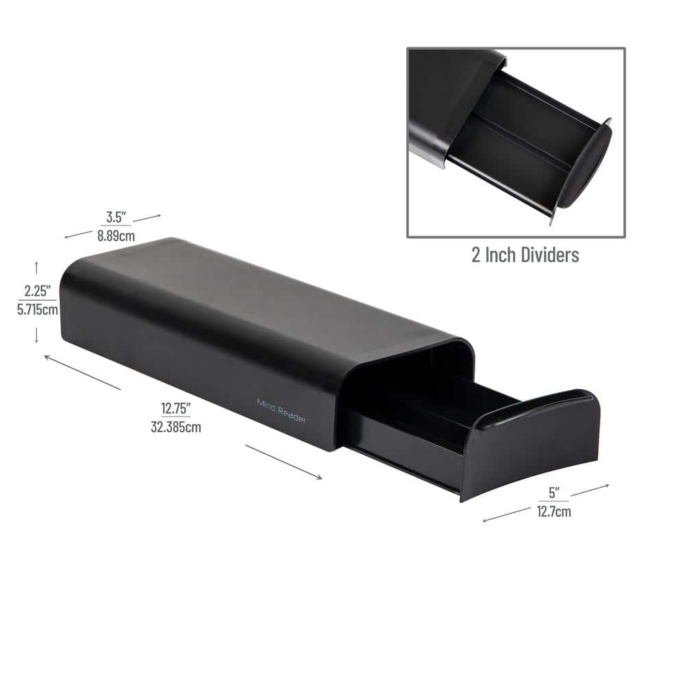 Compact Black Plastic Coffee Pod Drawer for 28 Capsules