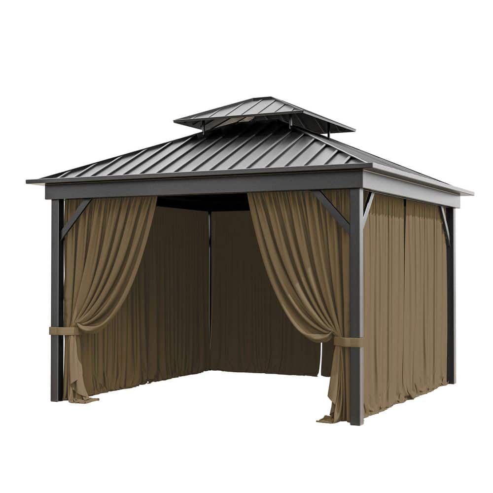 Kimunuk 10 ft. x 10 ft. Universal Outdoor Privacy Curtains, Gazebo