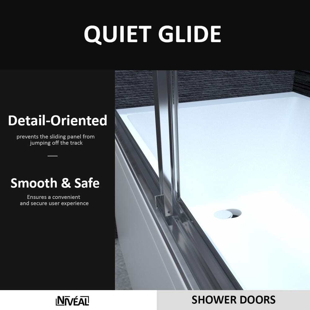 59'' Chrome Framed Sliding Tub Door with Clear Glass