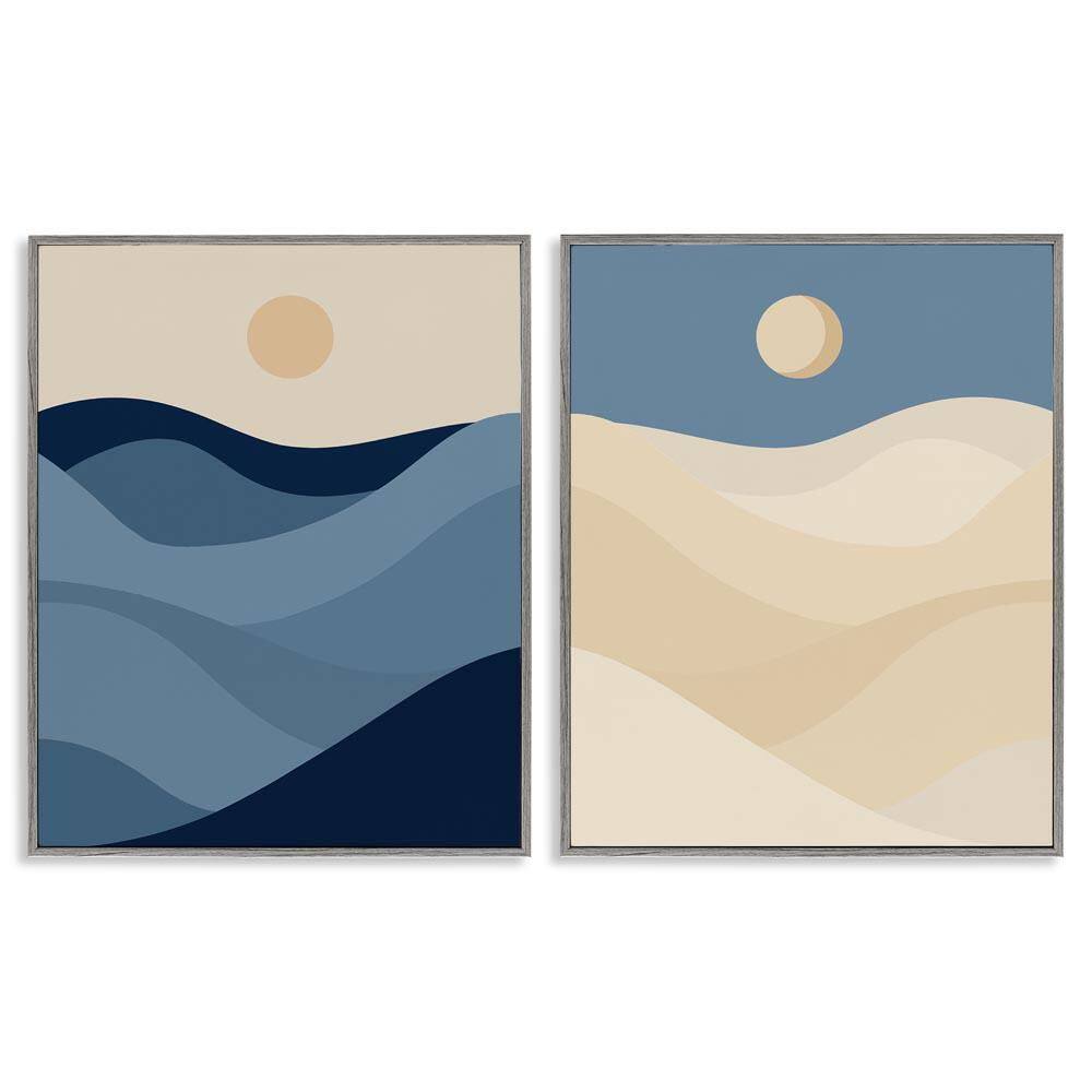 Boho Waves and Dunes by Daphne Polselli 2 Pieces Gray Framed Nature Giclee Art Print 30 in. x 24 in. price history on PriceWatchPro