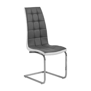 Veta Grey Faux Leather Side Chairs (Set of 2)
