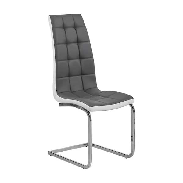 Best Master Furniture Veta Grey Faux Leather Side Chairs (Set of 2)