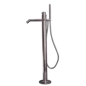 Slaton Single-Handle Freestanding Tub Faucet with Hand Shower in Polished Stainless