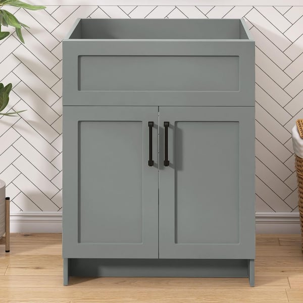 Mox 24 in. W x 21.5 in. D x 33.5 in. H Freestanding Bath Vanity Cabinet without Top in Sky Gray