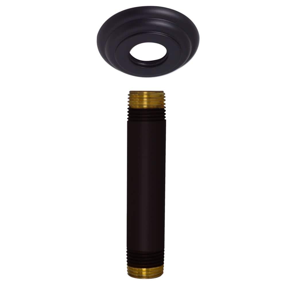 Matte Black Ceiling Mount Shower Arm with Flange