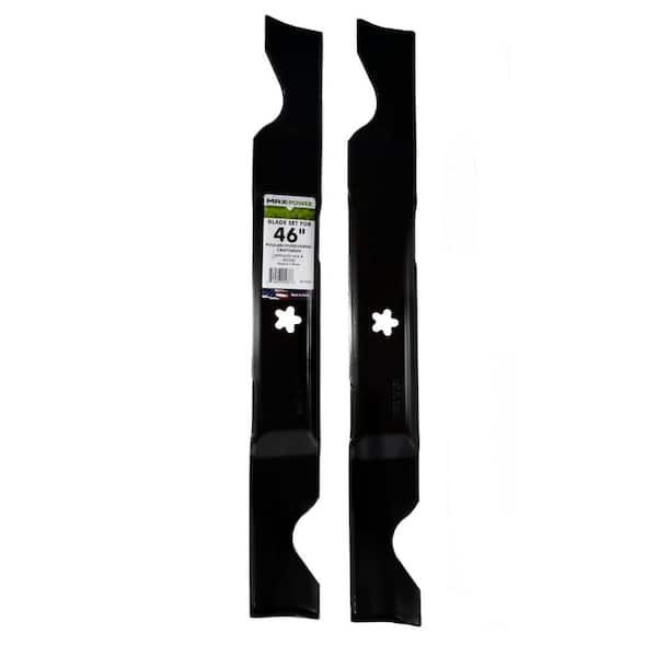 MaxPower 2 Blade Set for Many 46 in. Cut Craftsman, Husqvarna, Poulan Mowers Replaces OEM #'s 405380, 532-405380, PP21011