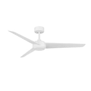 54 in. Ultra Integrated LED Indoor Matte White Smart Ceiling Fan with LED Light Kit and Remote Control