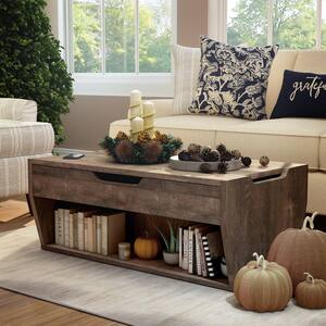 Anthem 42 in. Reclaimed Oak Large Rectangle Wood Coffee Table with Lift Top