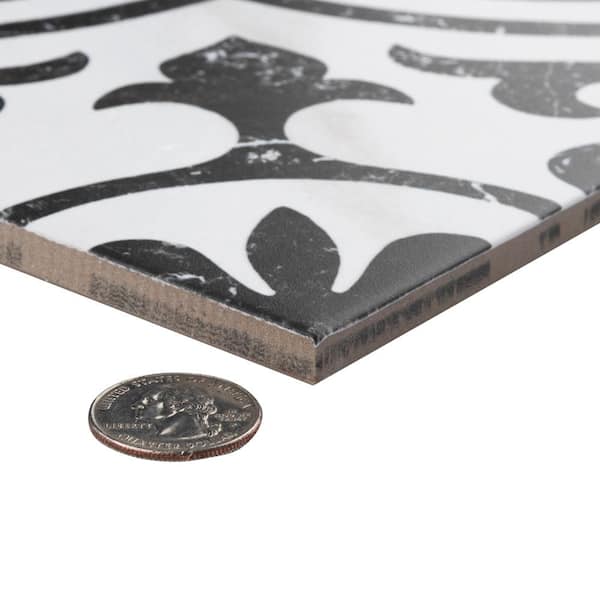 Merola Tile Merzoni Ornate Marquina 17-7/8 in. x 17-7/8 in 