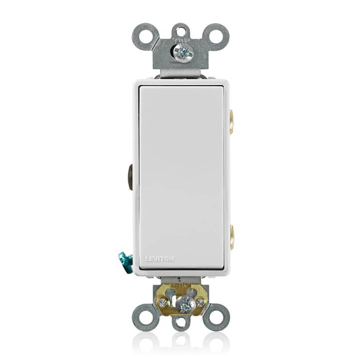 Leviton Decora 15 Amp 3-Way AC Quiet Rocker Switch, White 5693-2WS