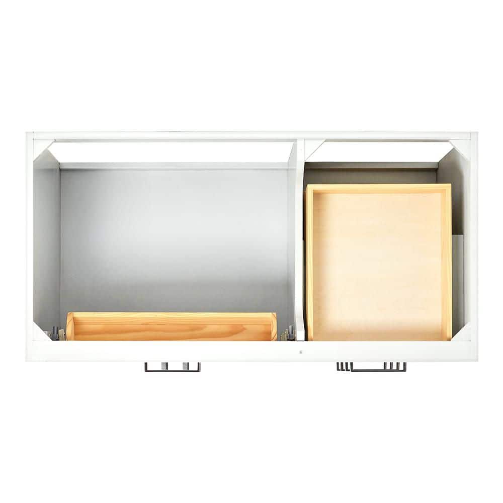Sidmouth 42'' Solid Wood Single Bathroom Vanity with 1.5'' Carrara Quartz Top, Left Offset Oval Sink